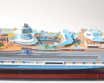 手作りのスター・オブ・ザ・シーズ木製船模型 92cm – ロイヤル