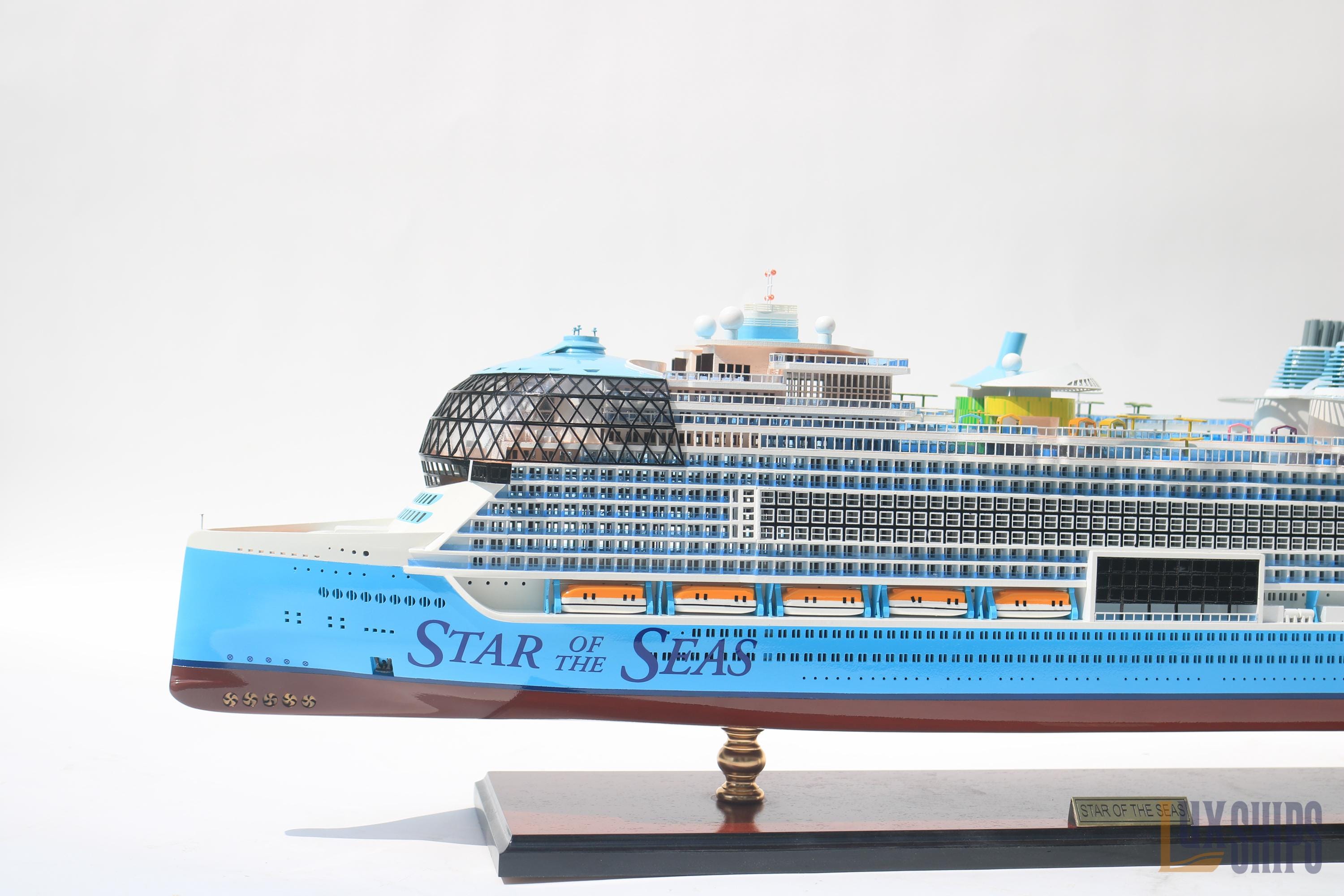 手作りのスター・オブ・ザ・シーズ木製船模型 92cm – ロイヤル