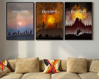 Lord of the Rings Posters - Set of 3 LOTR Posters - Fellowship of the Ring - The Two Towers - Return of the King - Frames NOT Included