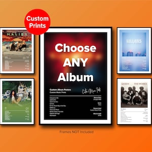 Music Posters - Choose your Favourite Song Poster - Custom Album Posters - Request your own album choice - Frames NOT Included