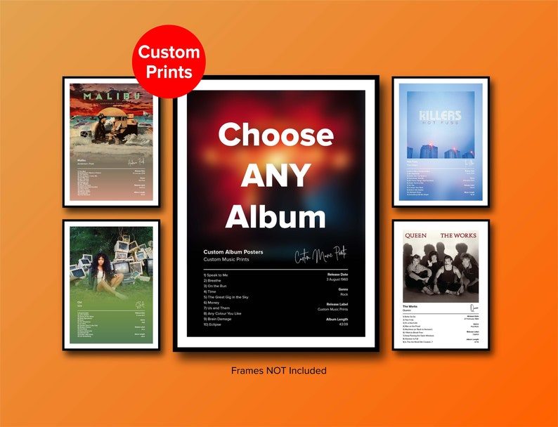 Music Posters - Album Poster - Choose ANY Album Poster - Custom Music Posters - Request your own album choice - Frames NOT Included image 1