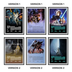 Star Wars Trilogy Posters Movie Posters 1977 - Star Wars Posters Set of 3 Prints Movie Film Posters - Frames NOT Included