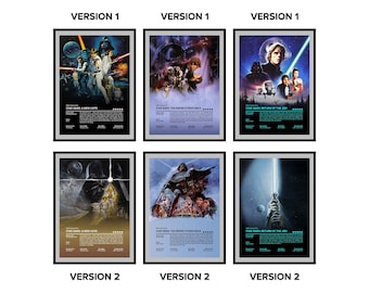 Star Wars Trilogy Posters Movie Posters 1977 - Star Wars Posters Set of 3 Prints Movie Film Posters - Frames NOT Included