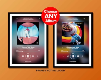 Music Posters - Choose your Favourite Song Album Poster - Custom Music Posters - Spotify Music - Custom Spotify Poster - Frames NOT Included