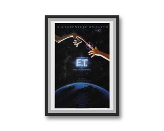 E.T. The Extra-Terrestrial 1982 Movie Poster - Retro Movie Poster - Vintage Film Movie Poster Print - Home Decor/Wall Art/Picture