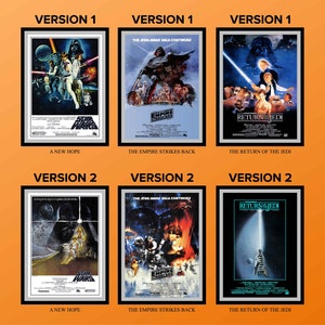 Star Wars Posters Original Trilogy Movie Posters 1977 - Star Wars Movie Film Posters - Star Wars Set of Posters - Digitally Remastered