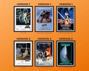 Star Wars Posters Original Trilogy Movie Posters 1977 - Star Wars Movie Film Posters - Star Wars Set of Posters - Digitally Remastered