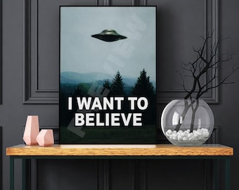 The X-Files "I Want To Beleive" Poster - Classic TV Series Poster - Fox Mulder - David Duchovny - Frames NOT Included