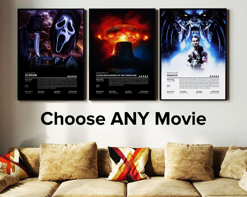 Movie Posters Custom Movie Posters Choose your own Movie/Film Poster Personalised Movie Film TV Series Print Frames NOT Included image 1