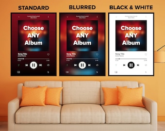 Spotify Music Poster - Choose ANY Song - Spotify App Music Poster Print - Personalised Music Posters