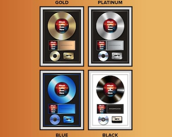 Music Award Plaque Poster - Custom Music Vinyl Record Plaque - Personalised Novelty Vinyl Record Album Award Print - Frames NOT Included
