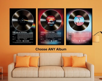 Music Posters - Album Posters - Vinyl Album Print - Choose your own Album Poster - Custom Music Posters  - Frames NOT Included