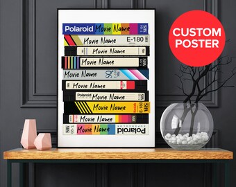 Custom Movie Poster - Custom VHS Tape Movie/Film Print - Personalised Video Tape Print - Choose your favourite Movie - Frames NOT Included