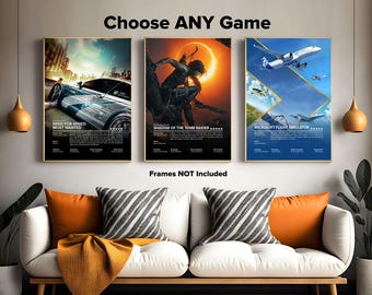 Video Game Posters - Custom Game Posters Choose your own Video Game Poster - Personalised Game Print - Frames NOT Included
