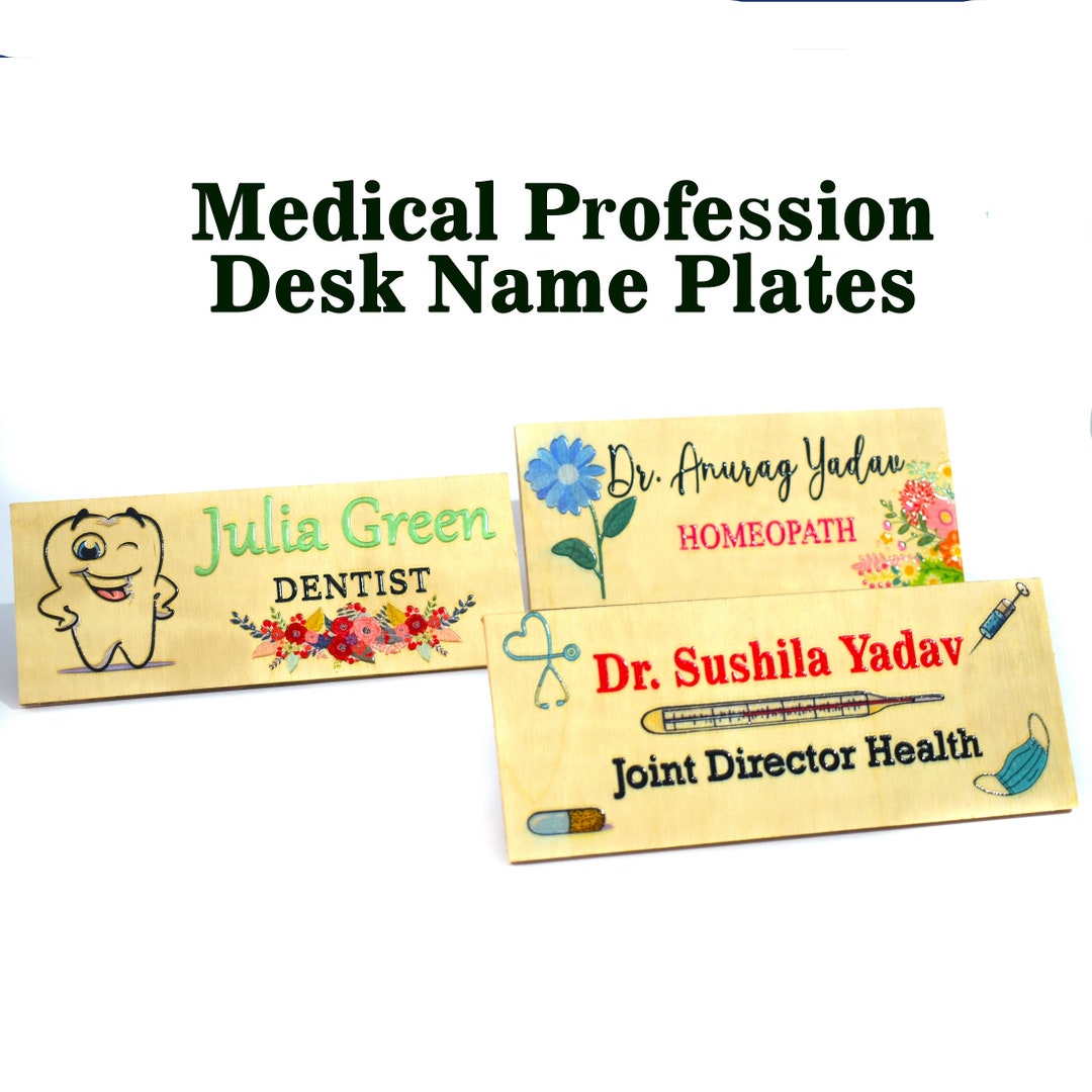 Desk Name Plates for Doctors Dentists Nurses & Other Medical Etsy