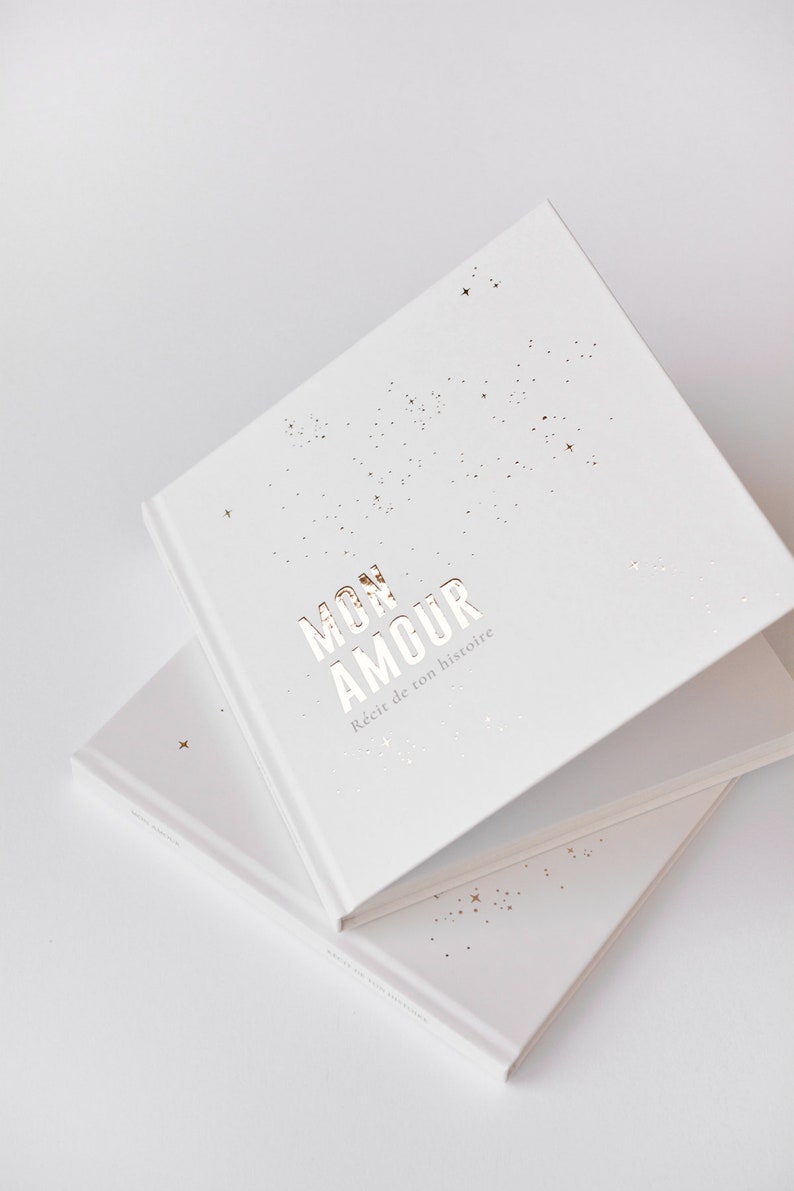 Livre de naissance bébé Neige, souvenirs de la première année, livre minimaliste, livre moderne image 1