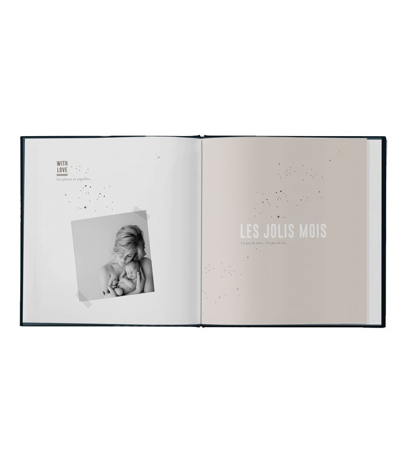 Livre de naissance bébé Minéral, souvenirs de la première année, livre minimaliste, livre moderne image 4