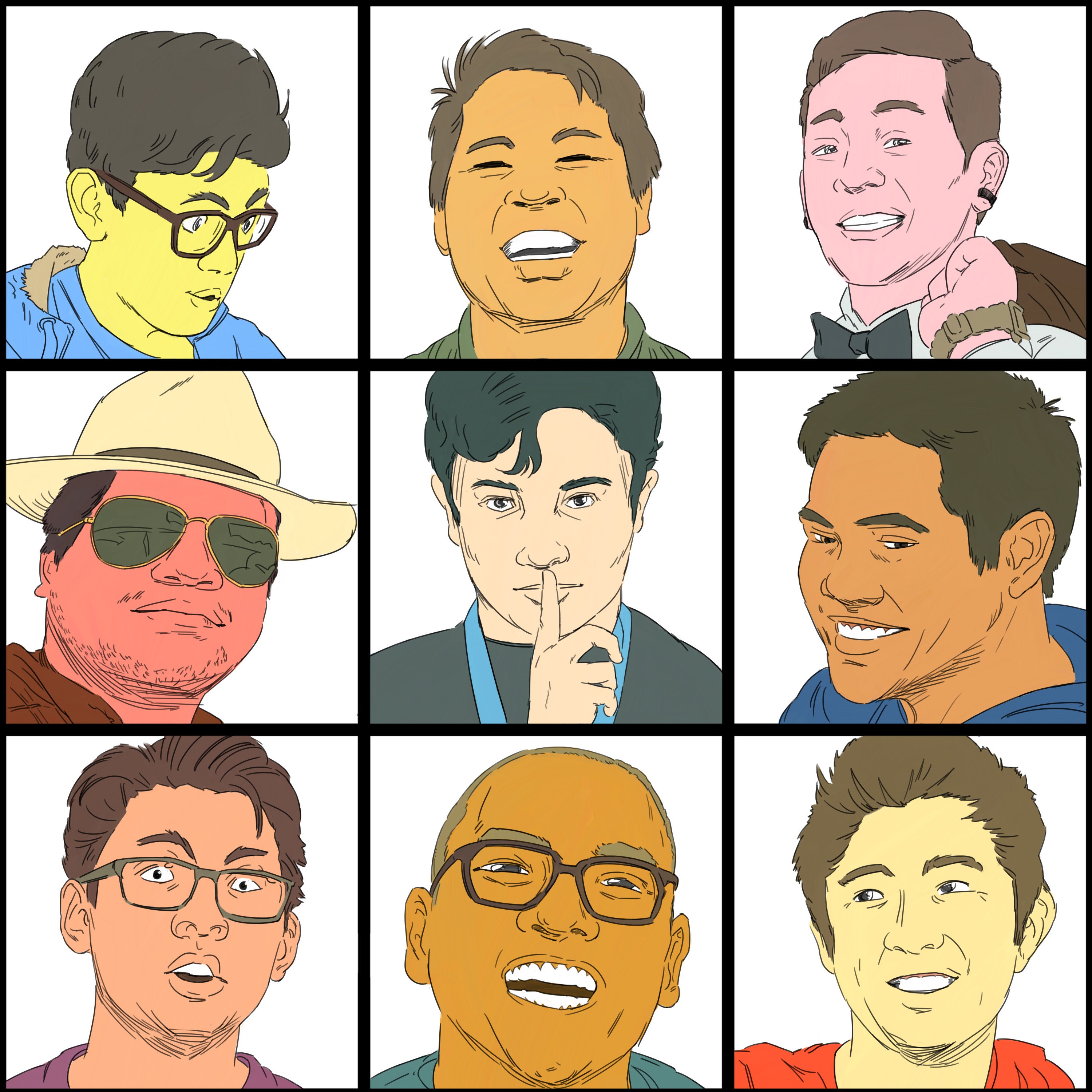 Brady Bunch Style Square Portraits 2x2 or 3x3 Panels of your Etsy