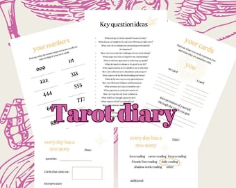 Daily Tarot diary / journal pages for printing