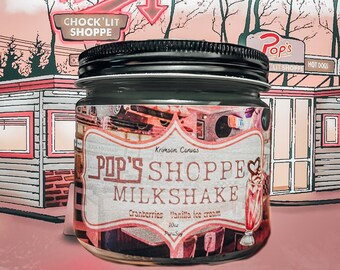 Popps shoppe diner vanilla milkshake scented candle, riverdale inspired
