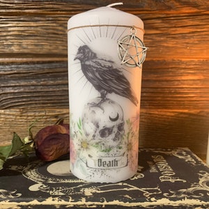 Death tarot card decor Candle