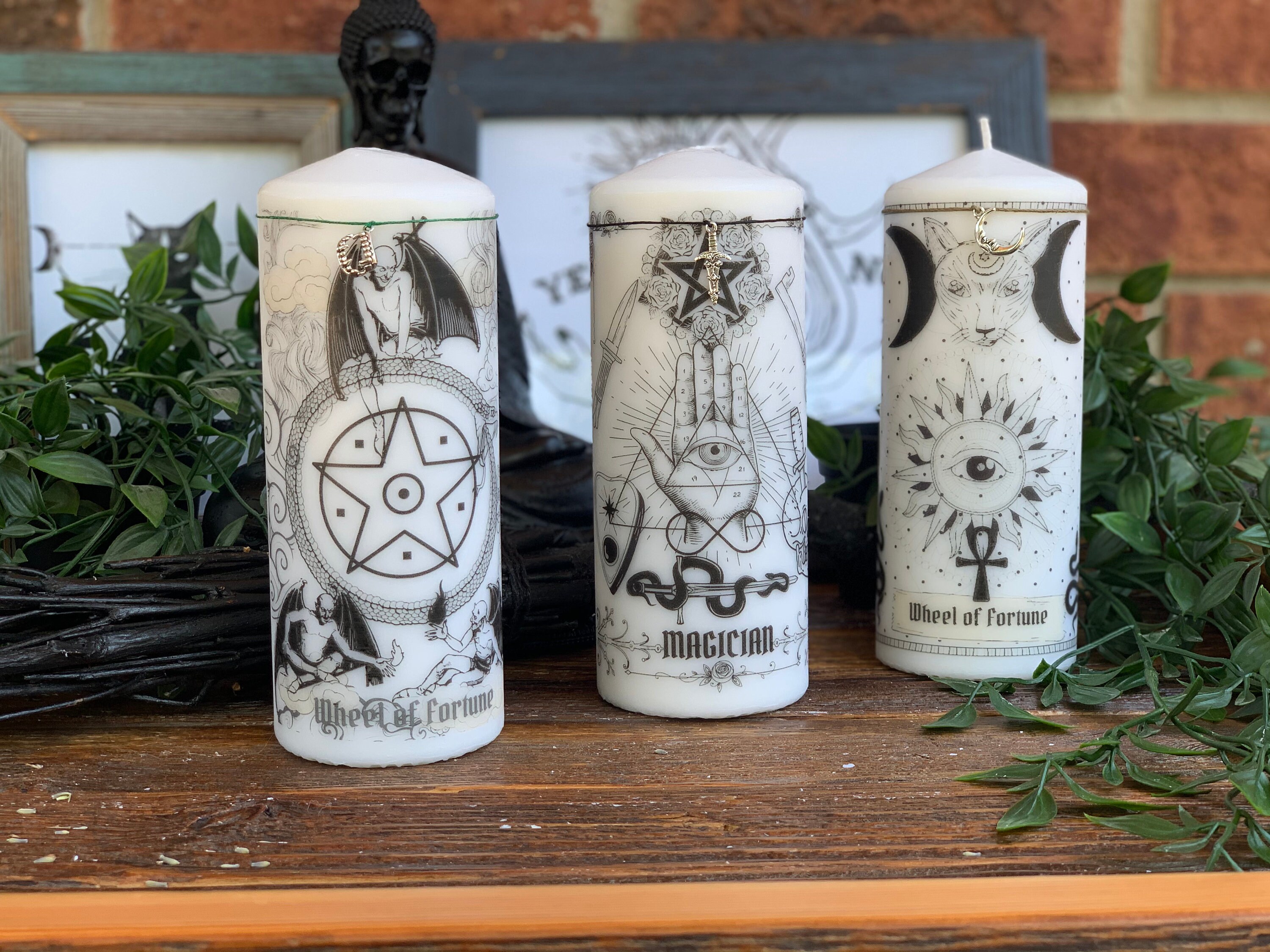 Wheel of Fortune tarot card Candle pillar candle Tarot card Etsy