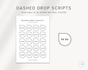 TO DO: gestippelde dropscripts | Plannerstickers | Minimale en functionele plannerstickers | Minimale schriftstickers | Bullet Journal-stickers