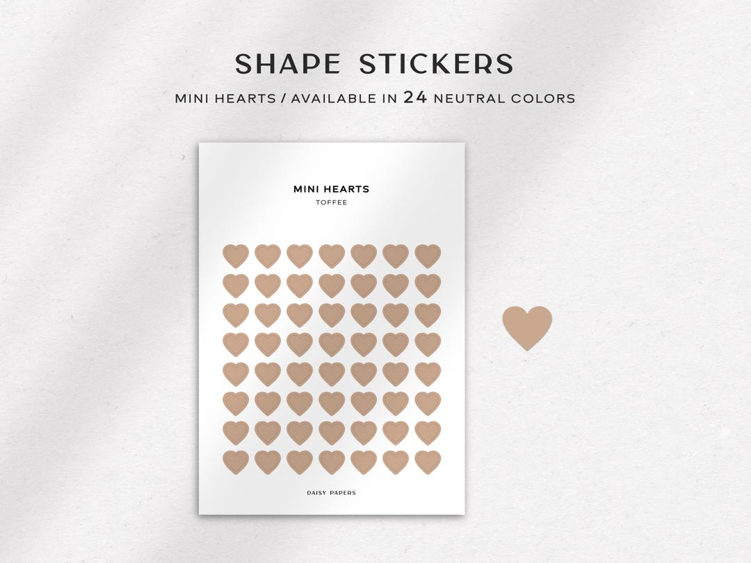 TRANSPARENT MINI HEARTS - Functional Planner Stickers | Minimal ...
