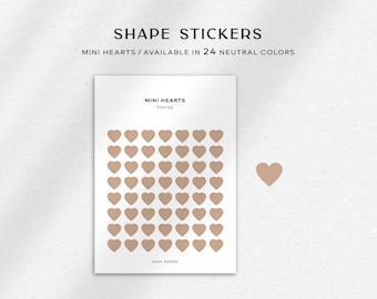 TRANSPARENT MINI HEARTS - Functional Planner Stickers | Minimal & Functional Planner Stickers | Minimal Stickers | Neutral Color Stickers