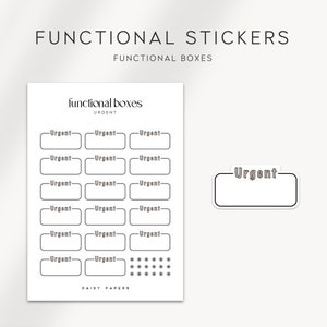 URGENT - FUNCTIONAL BOXES | Planner Stickers  | Minimal & Functional Planner Stickers | Perfect for Minimal Planner or Bullet Journal