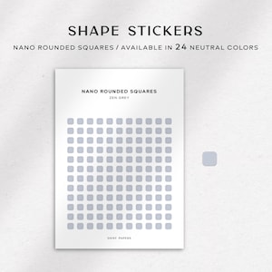 TRANSPARENT NANO Rounded Squares - Functional Planner Stickers | Minimal & Functional Planner Stickers | Minimal Stickers | Neutral Colors