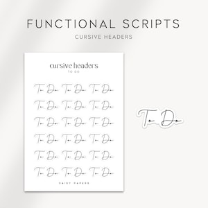 PARA FAZER - Cabeçalhos CURSIVOS | Adesivos para Planejador | Adesivos para Planejador Minimalistas e Funcionais | Perfeito para Planejador Minimalista ou Bullet Journal