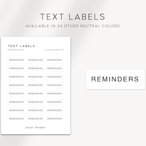 ERINNERUNGEN - Text Labels | Planer Aufkleber | Minimale & Funktionale Planer Aufkleber | Minimale Schrift Aufkleber | Bullet Journal | Planen