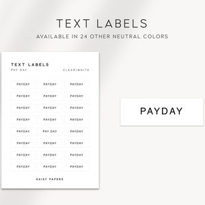 PAYDAY - Text Labels | Planner Stickers | Minimal & Functional Planner Stickers | Minimal Script Stickers | Bullet Journal | Planning | Bujo