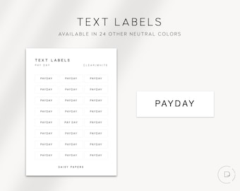 PAYDAY - Text Labels | Planner Stickers | Minimal & Functional Planner Stickers | Minimal Script Stickers | Bullet Journal | Planning | Bujo