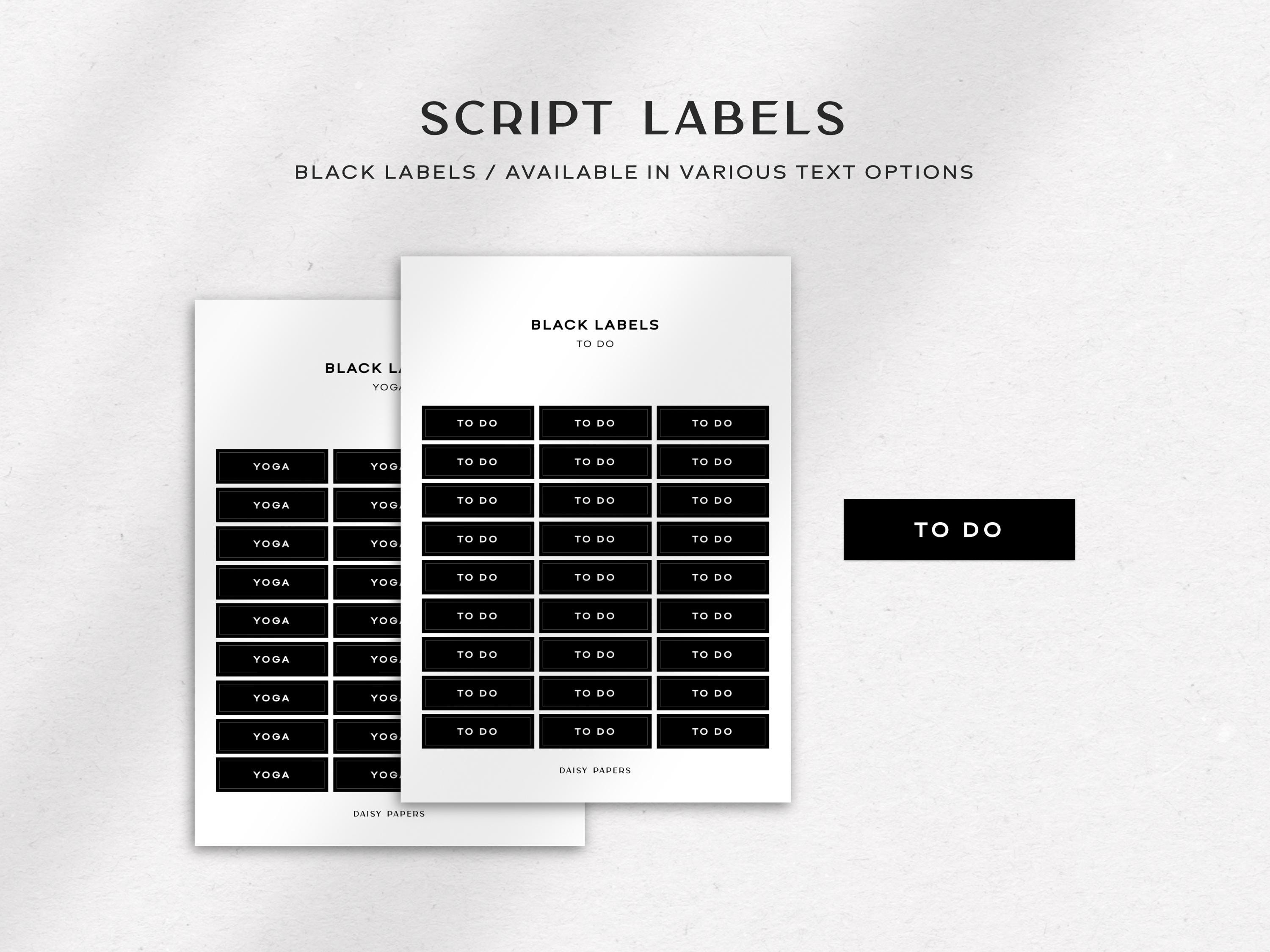 BLACK LABELS | Planner Script Sticker Labels | Minimal & Functional ...
