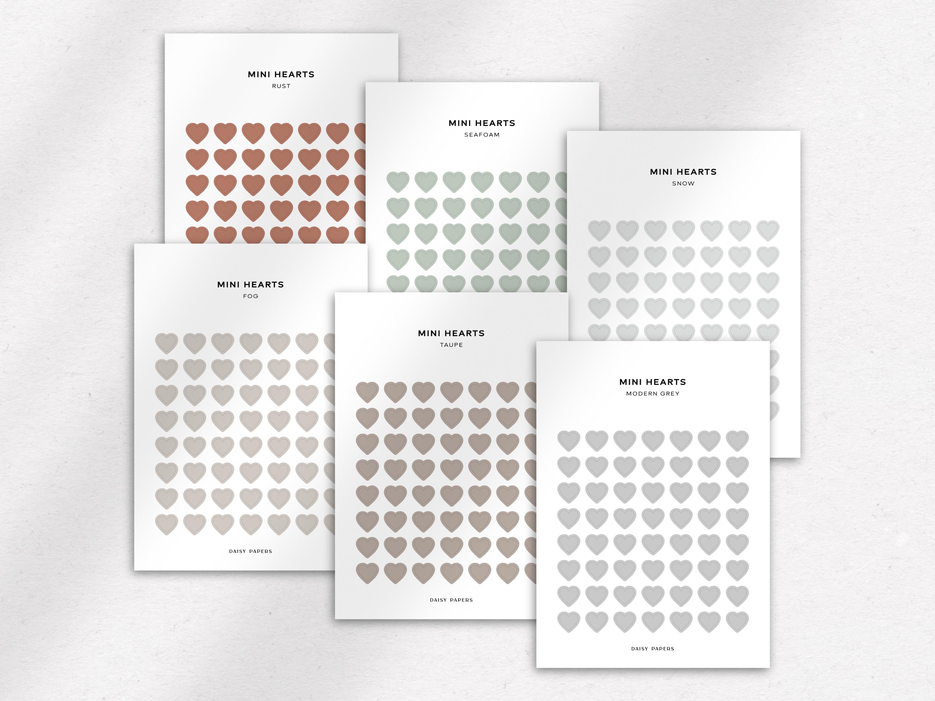 TRANSPARENT MINI HEARTS - Functional Planner Stickers | Minimal ...
