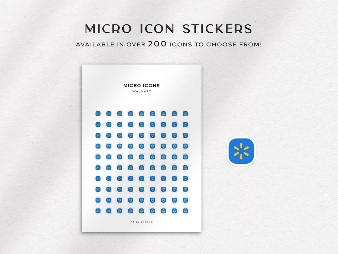 WALMART - Micro Icon Stickers | Planner Stickers | Minimal & Functional ...