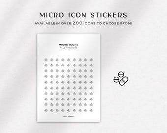 PILLS / MEDICINE - Micro Icon Stickers | Planner Stickers | Minimal & Functional Planner Stickers | Small Icon Sticker | Planner Icon