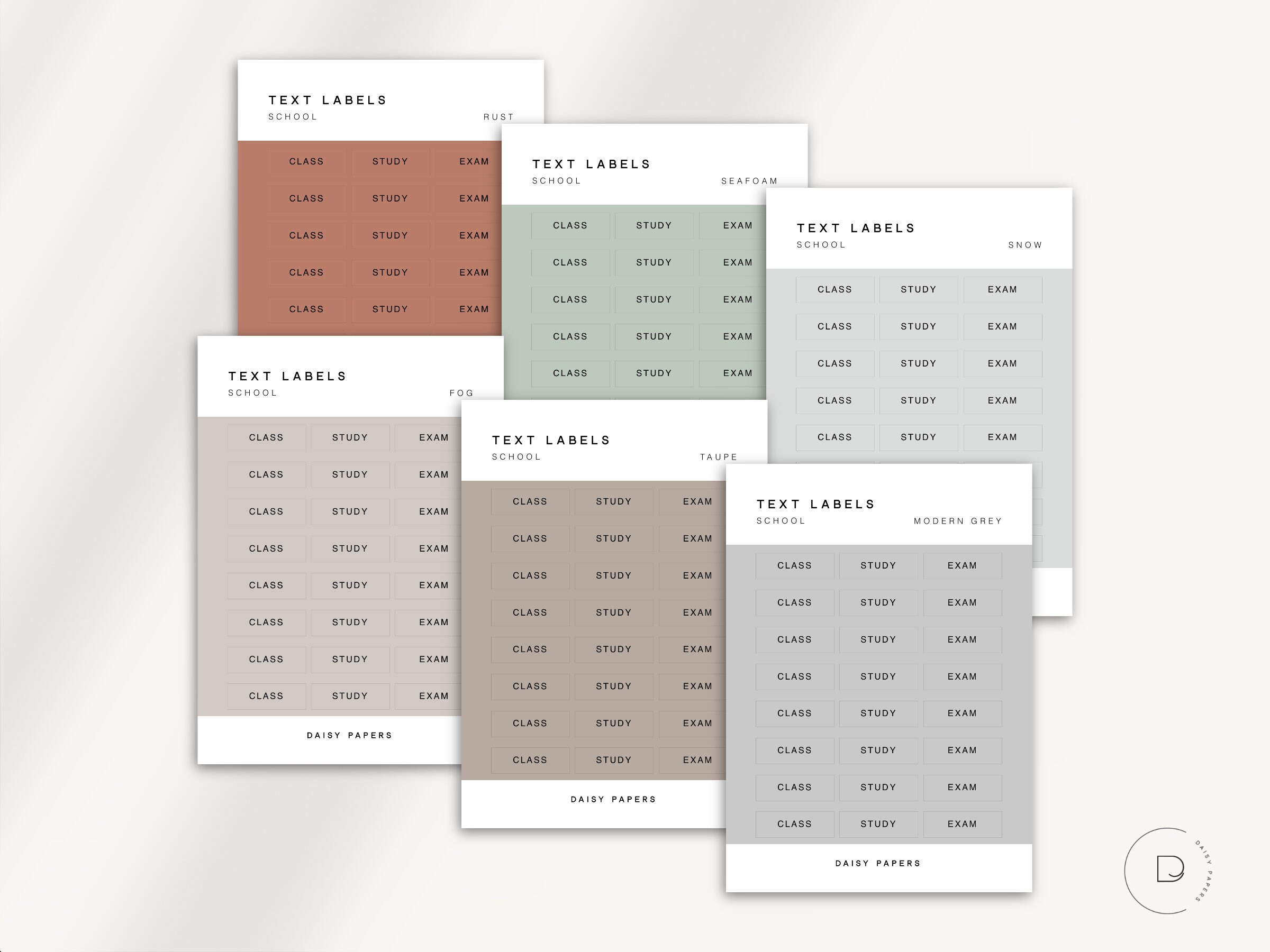 CLASS / STUDY / EXAM - School Text Labels | Planner Sticker | Minimal ...