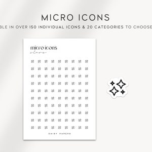 STARS - Micro Icon Stickers | Planner Stickers | Minimal & Functional Planner Sticker | Small Icon Sticker | Planner Icon Stickers