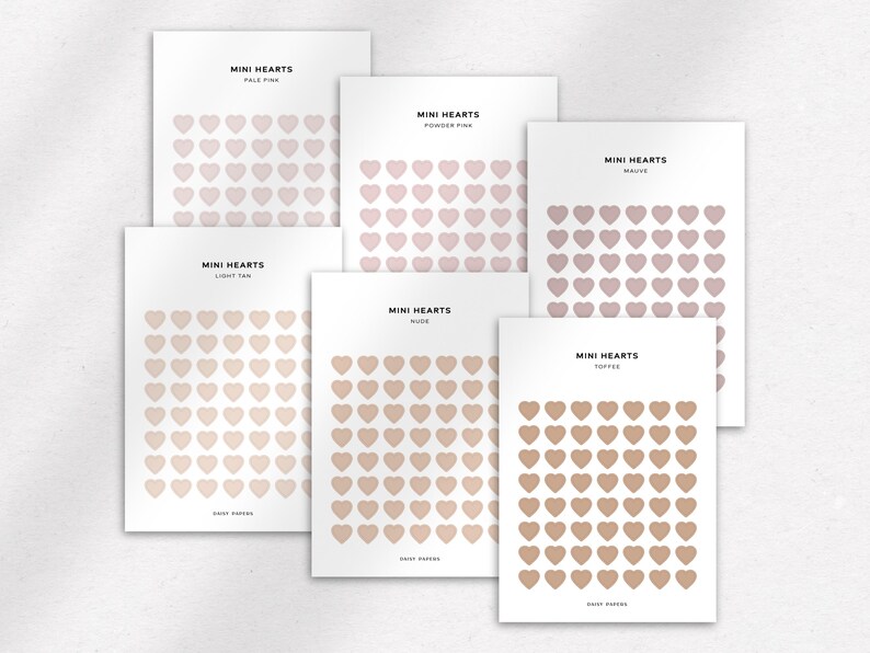 TRANSPARENT MINI HEARTS - Functional Planner Stickers | Minimal ...