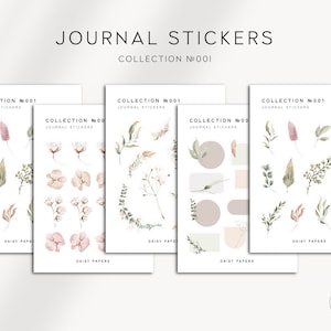 JOURNAL COLLECTION NO. 001 | Minimal & Functional Planner Stickers | Neutral Color Stickers | Bullet Journal