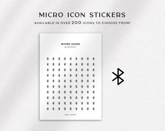 BLUETOOTH - Micro Icon Stickers | Tiny Icon Stickers | Minimal & Functional Planner Stickers for Your Everyday Planners or Bullet Journals