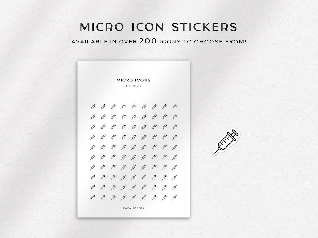 SYRINGE - Micro Icon Sticker | Planner Stickers | Minimal & Functional ...