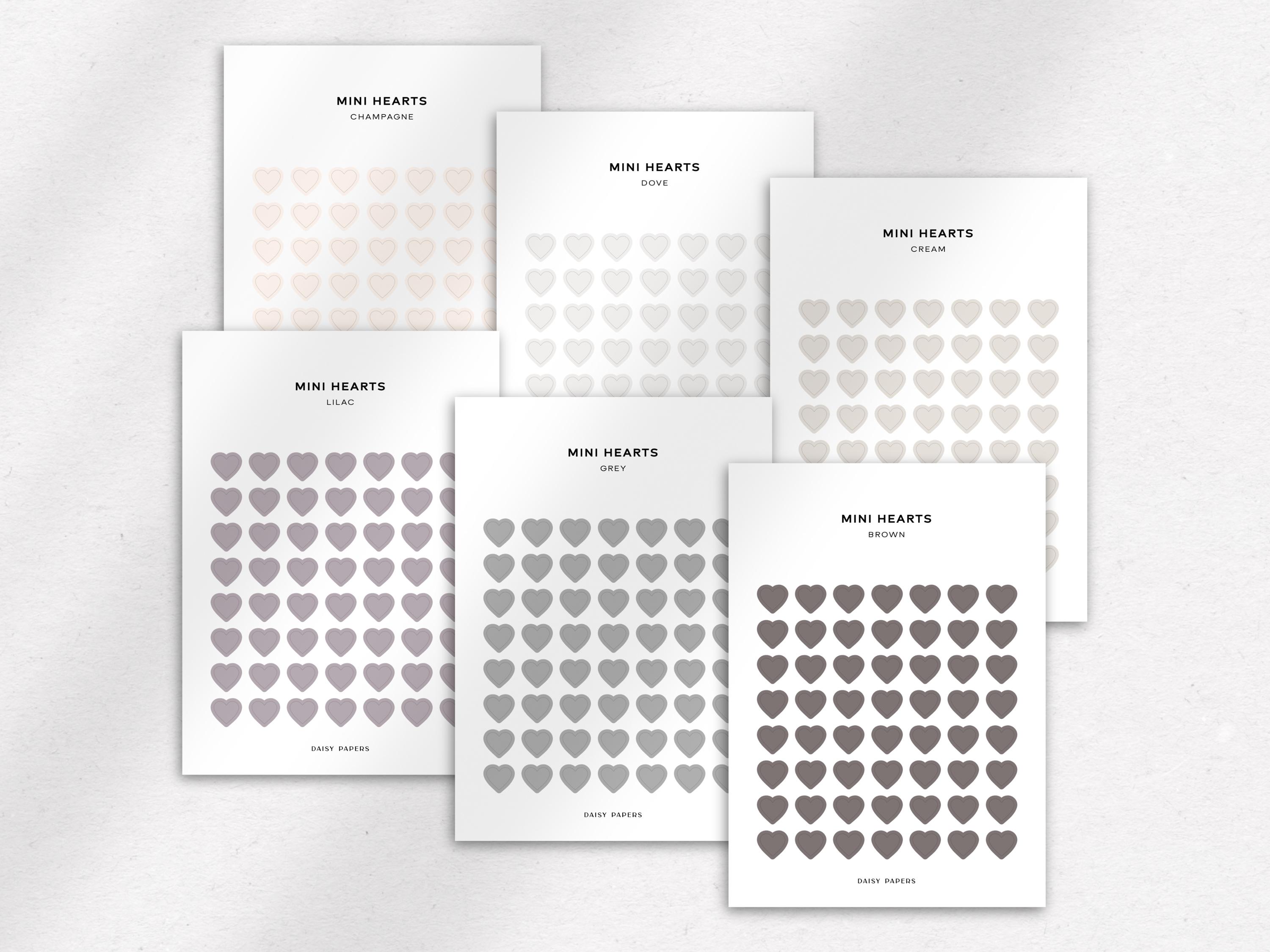 TRANSPARENT MINI HEARTS - Functional Planner Stickers | Minimal ...