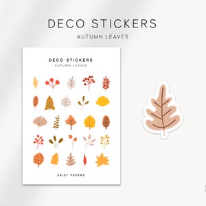 AUTUMN LEAVES - Deco Stickers | Cozy Autumn Stickers | Minimal & Functional Planner Stickers | Bullet Journal
