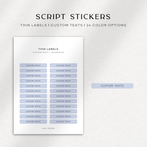 TEXTE PERSONALISIERT - dünne Etiketten | Planer Aufkleber | Minimale & Funktionale Planer Aufkleber | Personalisierte Minimal Script Stickers