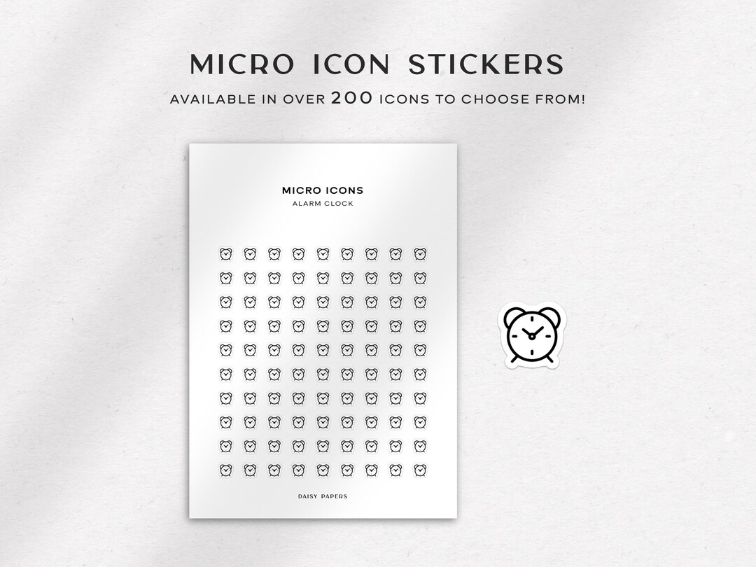 ALARM CLOCK - Micro Icon Stickers | Planner Stickers | Minimal ...