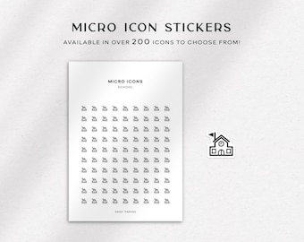 SCHOOL - Micro Icon Stickers | Planner Stickers | Minimal & Functional Planner Stickers | Small Icon Sticker | Planner Icon Stickers